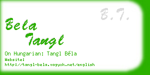 bela tangl business card